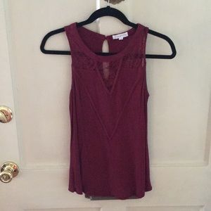 Maroon sleeveless shirt